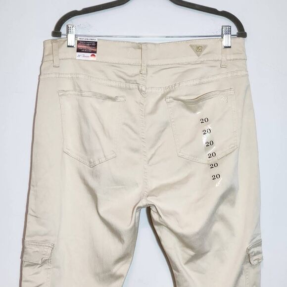 Red Bottoms Cream Cargo Joggers NWT Size 20 Cream Skinny Fit Joggers - Picture 5 of 12